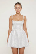 A - Line Beaded White Mini Graduation Dress - KissProm