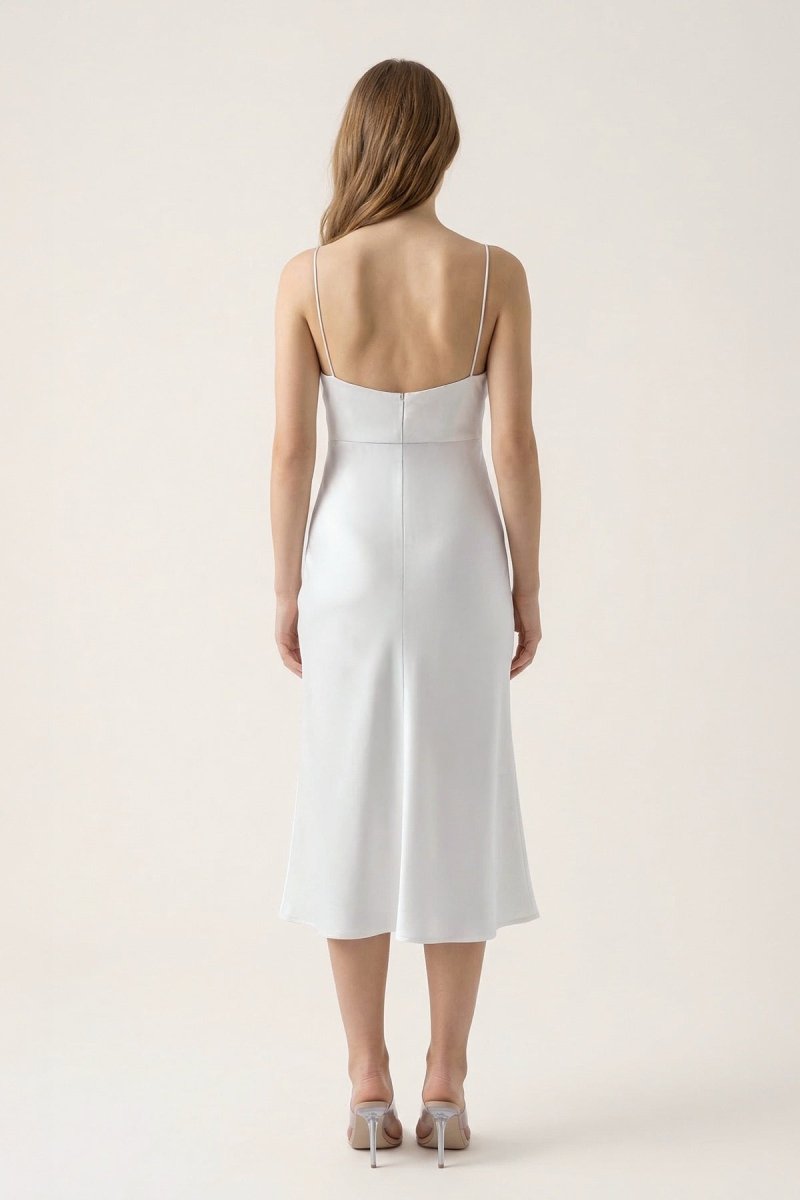 Twist Front Cut - Out Midi Graduation Dress - KissProm